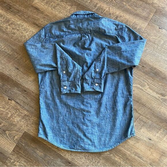 American Eagle Button Down Shirt Cotton Small Men’s Blue Minimalist - Picture 5 of 9